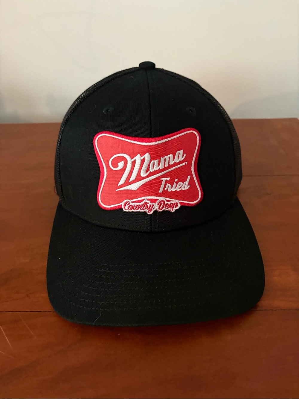 NWOT Mama Tried Country Deep Black Trucker Hat Snapback